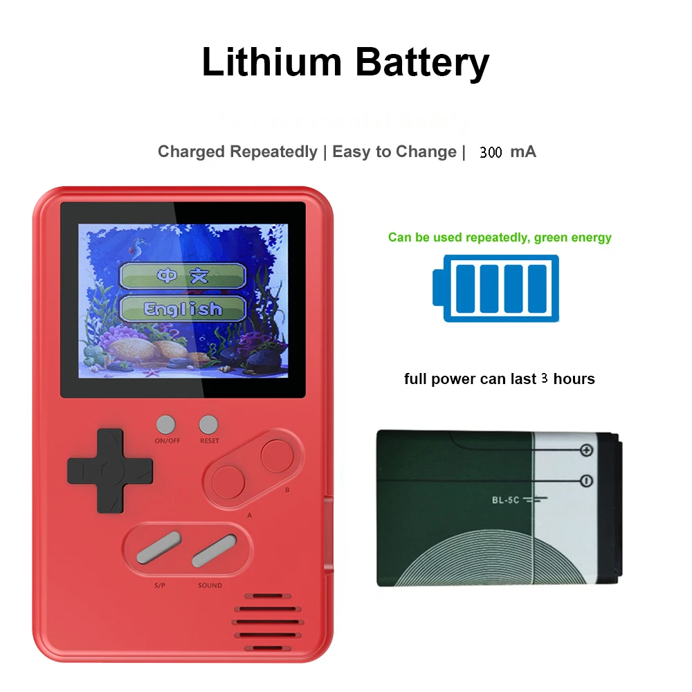 Портативная мини игровая консоль в стиле ретро 2 4 дюйма HD ЖК экран цветной