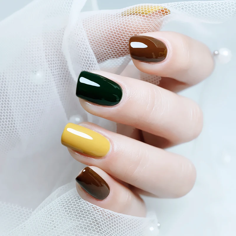 Гель-лак для ногтей MorCat 7 мл желтый темно-коричневый зимний УФ-гель зеркальный