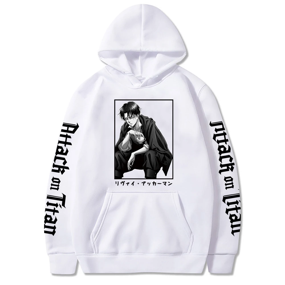

Attack on Titan Hoodie Men Women Casual Autumn Hooded Collar Sweatshirt Cool Levi Ackerman Graphic Print Pullover Coat For Fans