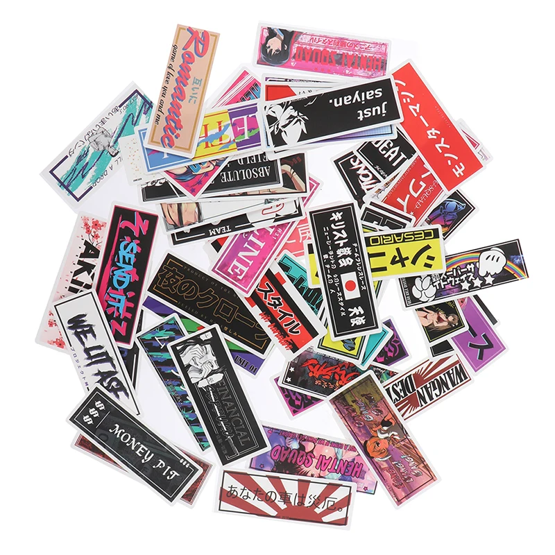 

50Pcs Suitcase Skateboard Laptop Fridge Car Styling Sticker New Arrival Racing JDM Sticker
