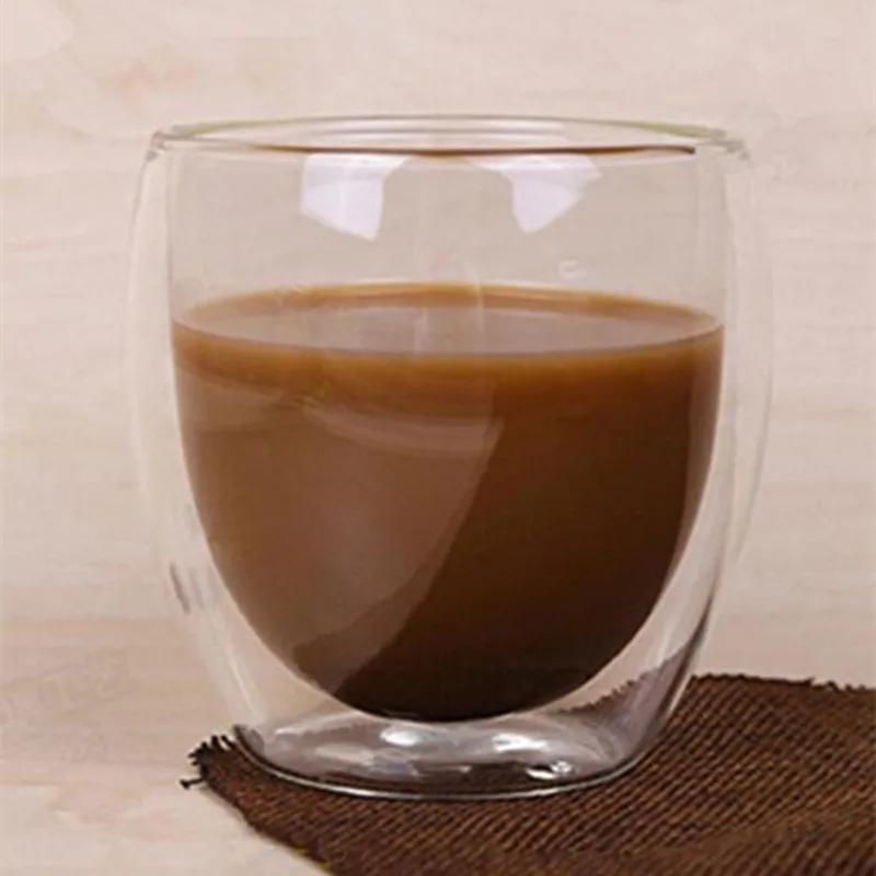 Doppel Kaffee Becher Mit die Griff Trinken Isolierung Wand Glas Tee Tasse gesgeschenk Drink Milch | Дом и сад