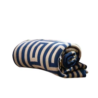 classic portable blanket throw jacquard striped thread blanket cotton knitted blanket soft nap blanket bedspread for bed