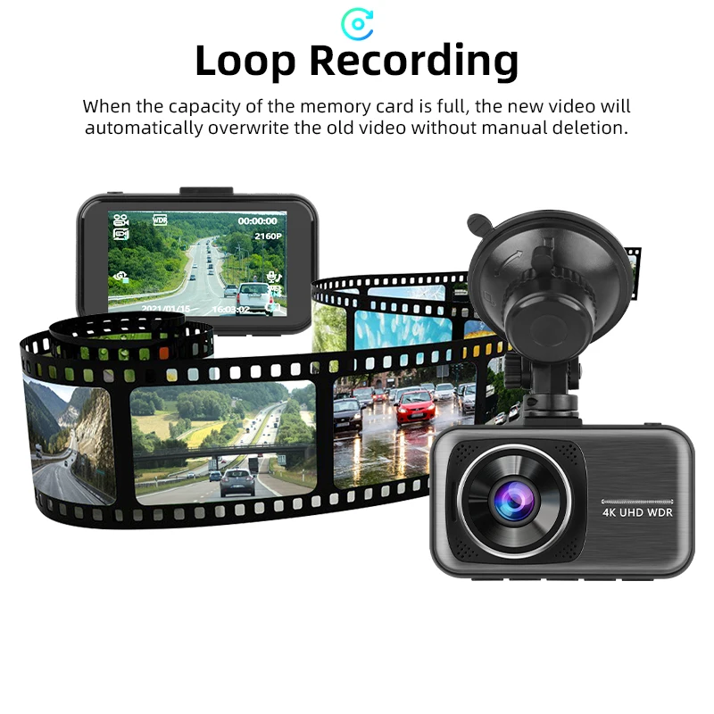 

JMCQ Mini Dual Dash Cam 4K 2160P Ultra HD Dash Hidden Camera Recorder Car DVR Security Camera Super Night Vision Black Box