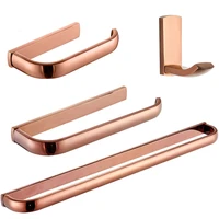 Rose Gold Bathroom Hardware Set Brass Toilet Paper Holder Tissue Hanger Towel Bar Wall Mounted Robe Hook Bathroom Accessories