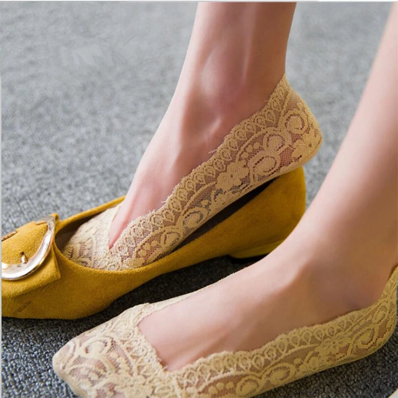 1 пара силиконовых нескользящих мягких и удобных носков хлопковые кружевные