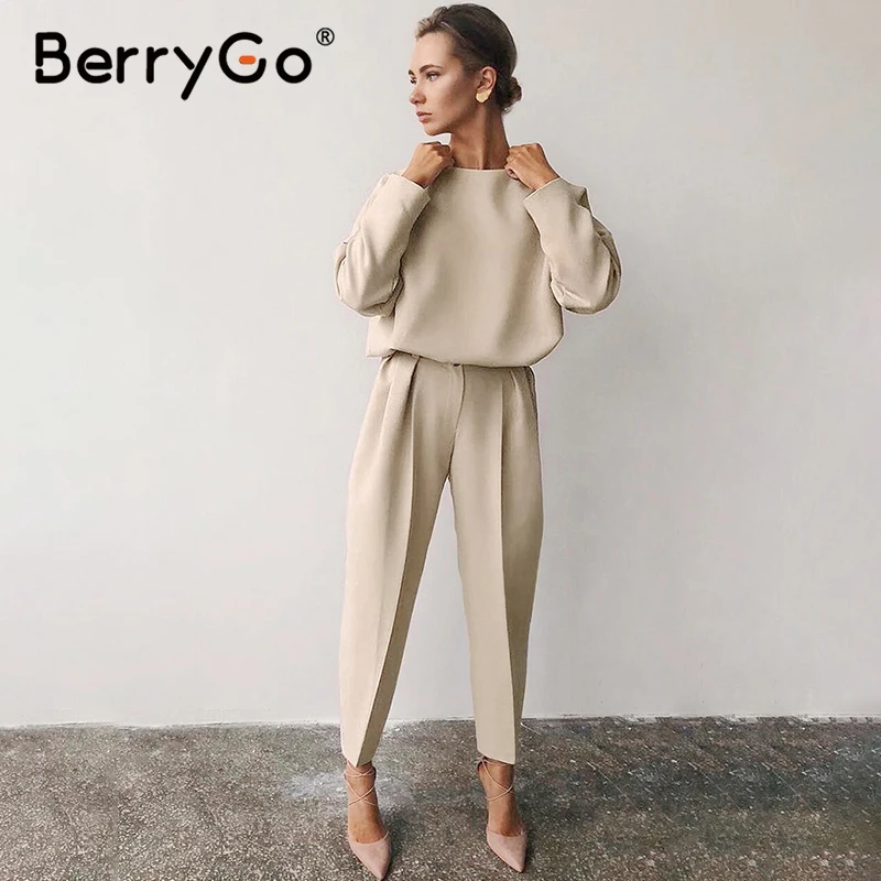 BerryGo Офисная Женская Весенняя коллекция блузка рубашка женская Минималистичная