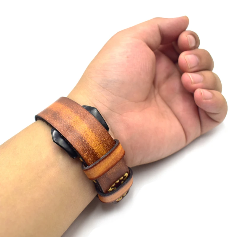 Onthelevel кожаный ремешок для Apple Watch 4 группа 42 мм 38 мм iWatch полосы 44 мм 40 мм двойной слой кожа Скрытая пряжка ремня# E