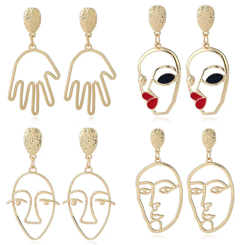 Женские металлические серьги-подвески в стиле панк модные геометрические серьги