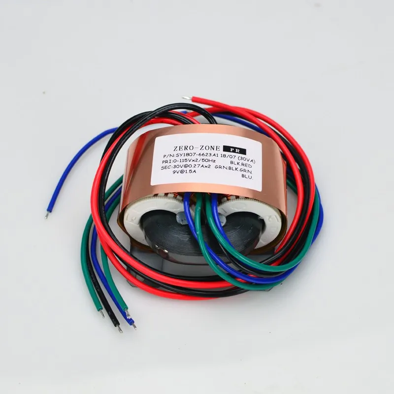 

1 шт. 30VA HIFI медный R-core трансформатор выход 30V-0-30V 0-9V для телефона