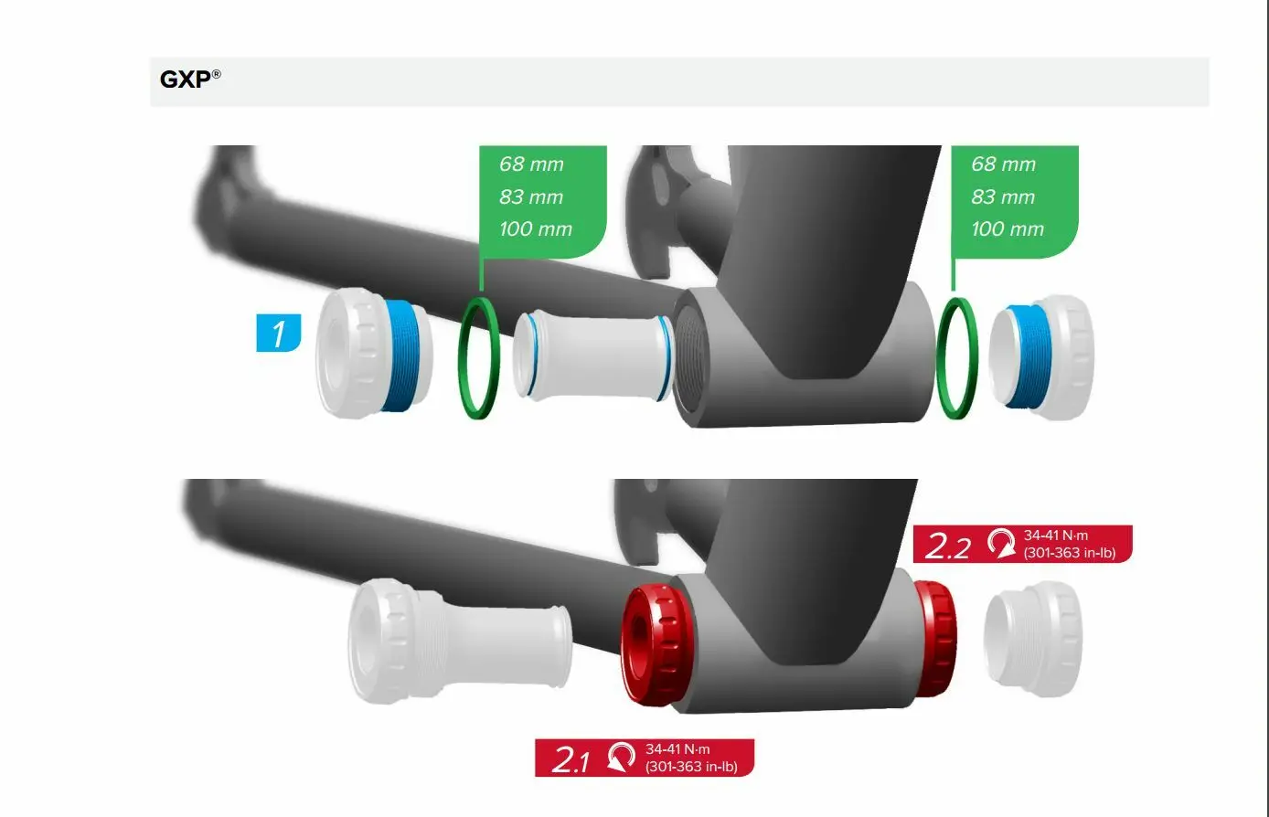 Нижний Кронштейн SRAM truватиv GXP BSA 68/73 мм|Каретки| |