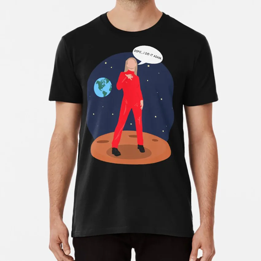 

Oops я сделал это снова футболка Britney Spears музыка Знаменитости икона поп-культура текст Цитата космос