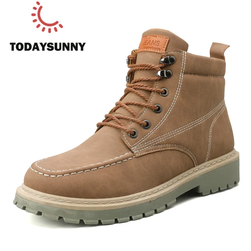 Мужские ботинки из искусственной кожи модные мужские рабочие Martens Bota Masculina