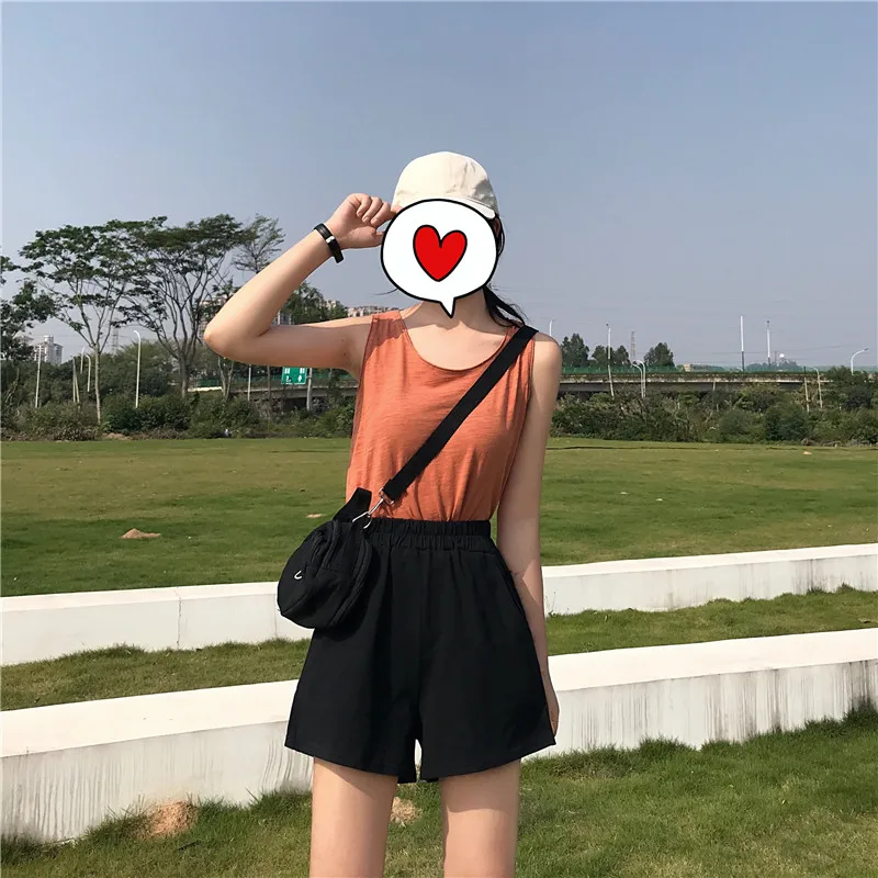 Short noir pour femme, nouveau vêtement décontracté, couleur unie, Hip hop, punk, poche, livraison, vintage, harajuku, été, 2020