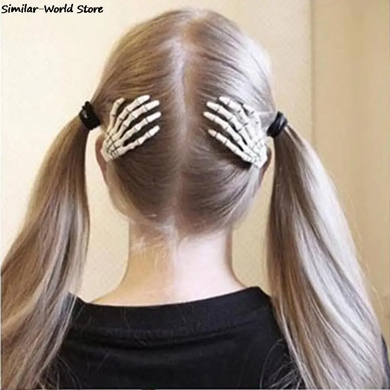 

1pcs Girls Halloween Hairpin Gothic Punk Zombie Skeleton Hand Clips Skull Barrette Women Fashion Hair Accessories