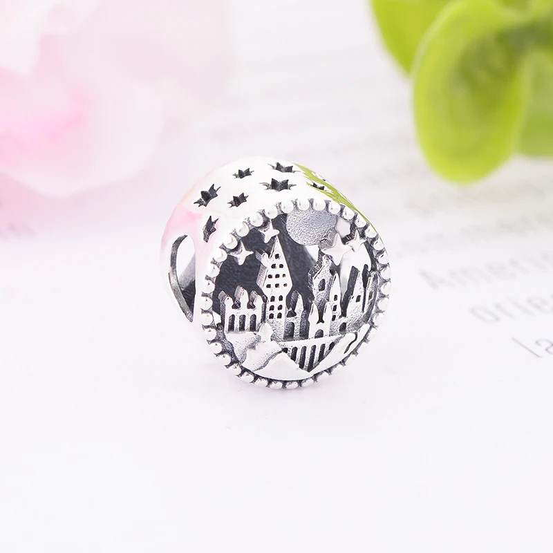2020 Весенняя коллекция 925 Стерлинговое серебро замок Круглые Подвески Бусины