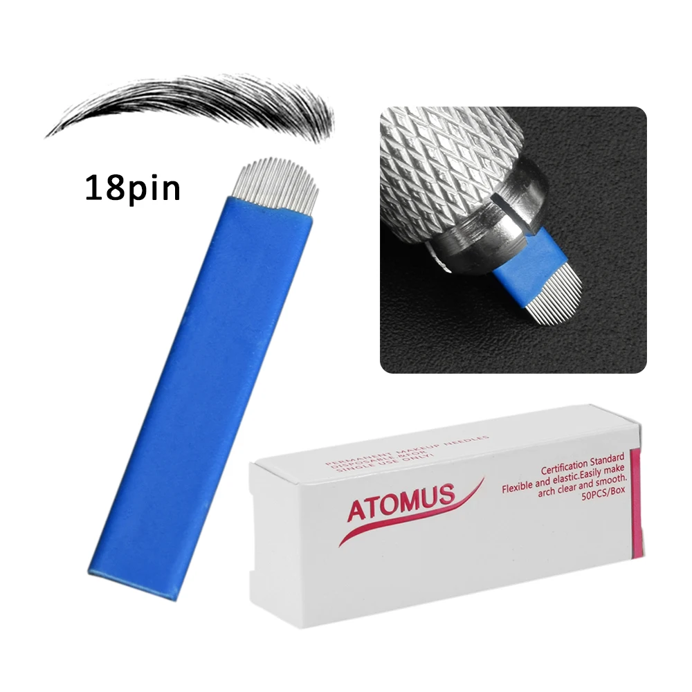 Иглы для микроблейдинга 18 штифтов Agujas Tatuaje Laminas Tebori Semi Permanent Micro Blading Agulhas Para Tebori Frivolite Naalden