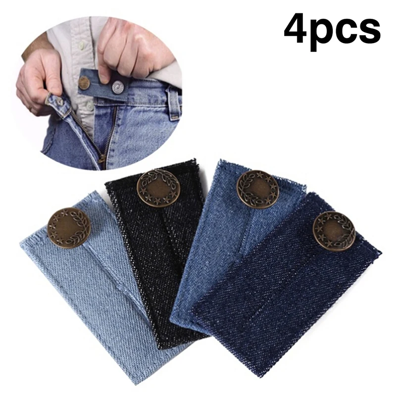 

Jeans Button Waistband Belt Adjustable Waist Extender Maternity Washable 1/4pcs