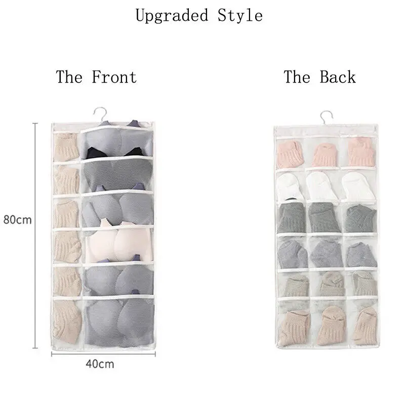 30 карманов портативная прозрачная подвесная сумка для носков бюстгальтеров