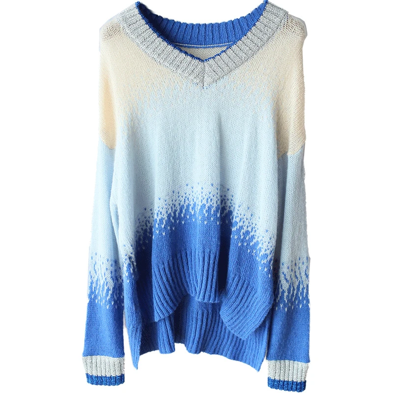 

Contrast Soft Cotton Fall Sweater Women Print Casual Autumn Winter Clothes 2019 Sueter Mujer Basic Knitted Sweater Pullover Pink