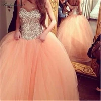 bm luxury gorgeous ball gown quinceanera dresses appliques beaded sweet 16 puffy pageant prom party dress custom made bm427
