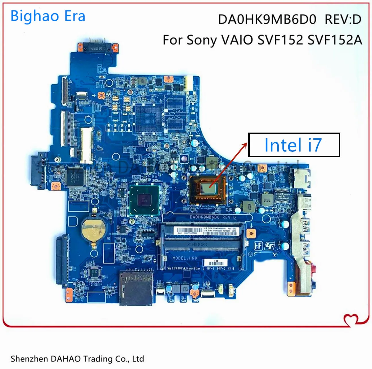 Материнская плата DA0HK9MB6D0 HK9 для ноутбука Sony SVF152 SVF152A SVF152A29M материнская с i7-3517U/3537U