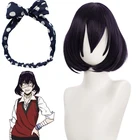 Парик для косплея какейгуруи мидари Икисима, короткий, черный, фиолетовый, Женский синтетический ворс, для Хэллоуина, фотосессия