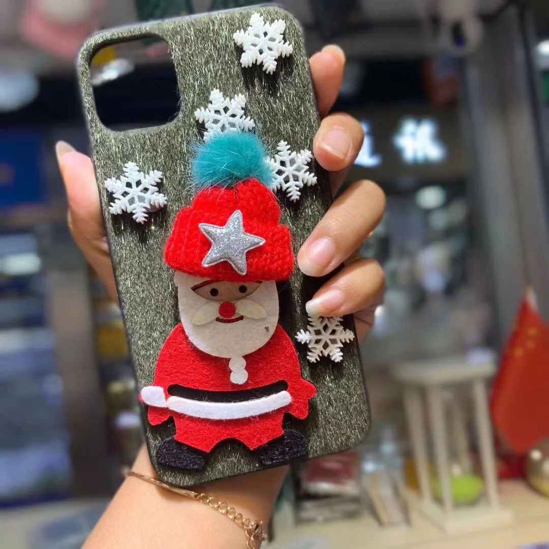 Чехол для телефона на Рождество из плюша с водонепроницаемой застежкой для Samsung Galaxy S8 9 10 Plus Note 8 Pro, защитный чехол из твердого пластика от падений.