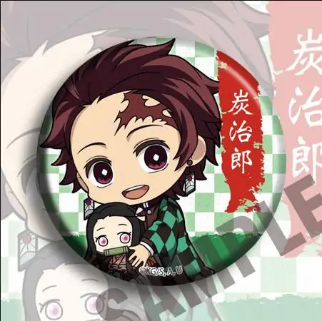 

9pcs/1lot Demon Slayer Kamado Nezuko Sabito Makomo Kibutsuji Muzan Figure 4801 Badges Round Brooch Pin Gifts Kids Toy