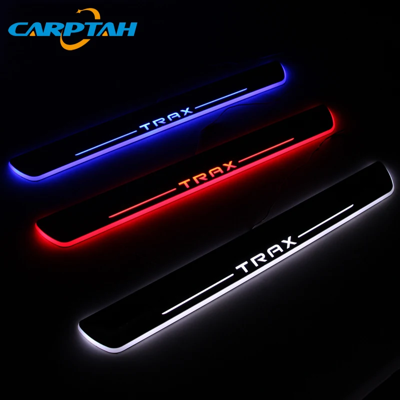 

Carptah Moving LED Car Light Door Sill Scuff Plate Pathway Dynamic Streamer Welcome Lamp For Chevrolet Trax 2015 - 2017 2018