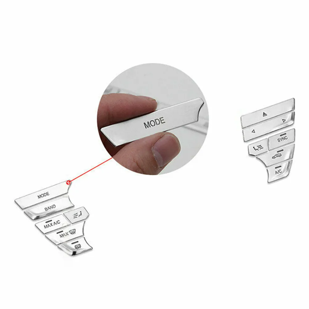 

1Set (12pcs) Buttons Cover Accessories Center Control Chrome Cover Parts