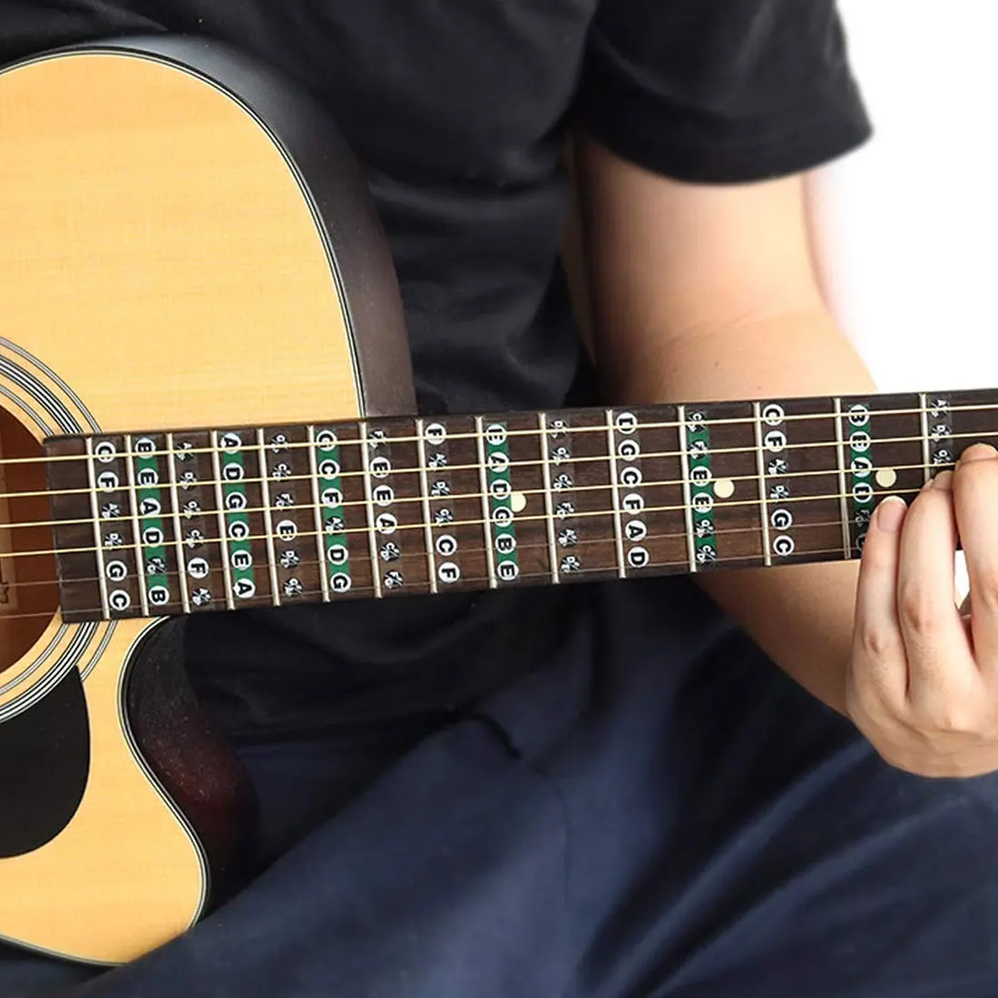 3 шт. гитары гриф Примечание карта Стикеры этикетки наклейки узнать начинающих