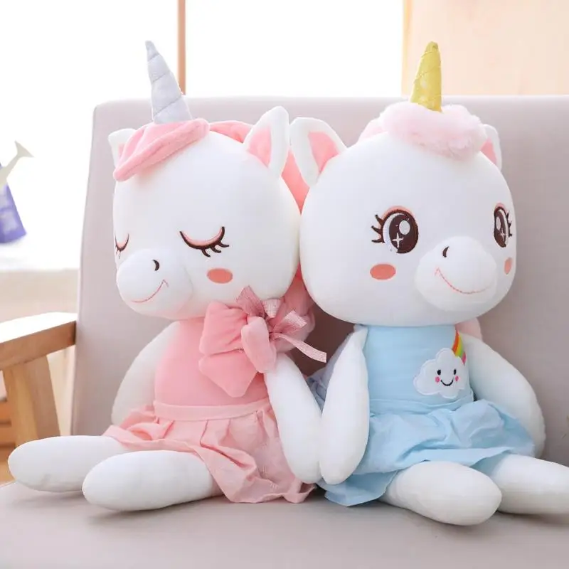 

Новинка милый Единорог Мягкие плюшевые детские игрушки для сна Мягкие куклы лошади игрушки для девочек подарок на день рождения