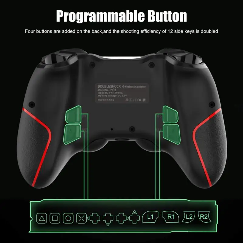 Совместимый с Bluetooth игровой контроллер беспроводной геймпад подходит для PS4 Apple