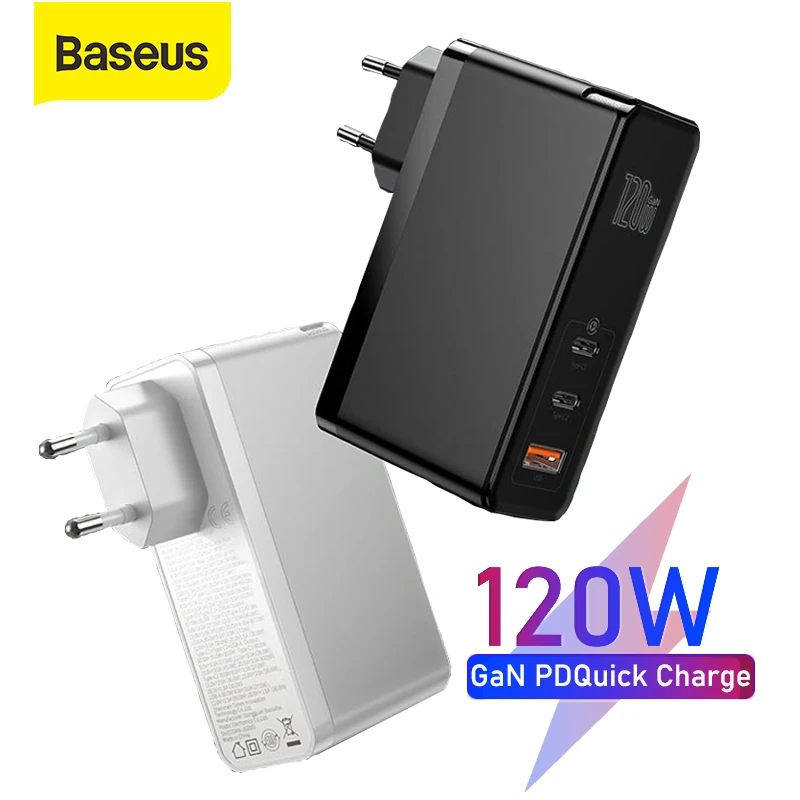 Зарядное устройство Baseus 120 Вт GaN Quick Charge 3 0 4 для MacBook Pro Кабель быстрой зарядки Huawei