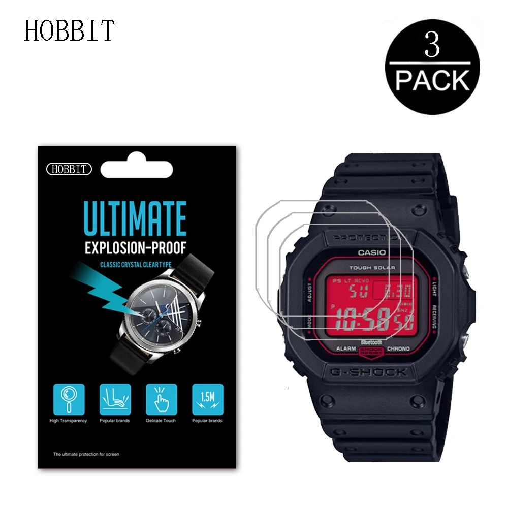 3 упаковки Взрывозащищенная пленка для Casio G-SHOCK 1PRC 1PR протектор экрана с защитой от