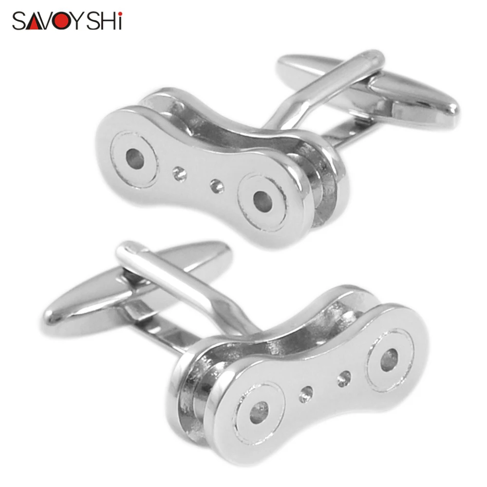 SAVOYSHI новинка запонки в форме велосипедной цепи для мужчин высококачественные