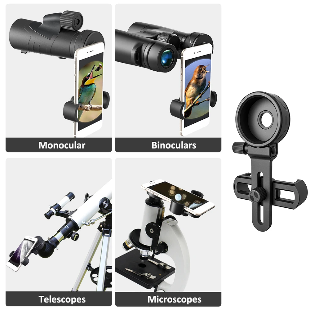 

Cell Phone Adapter Bracket Clip Mount Universal Soft Rubber for Binocular Monocular Spotting Scope Telescope