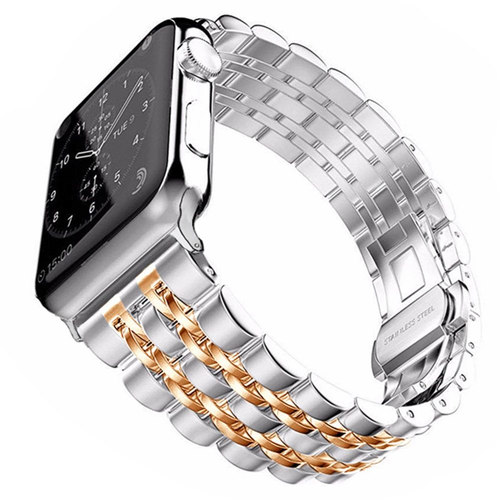 Ремешок из нержавеющей стали для iwatch series 5 4 40 мм 44 браслет наручных часов apple watch 3 2
