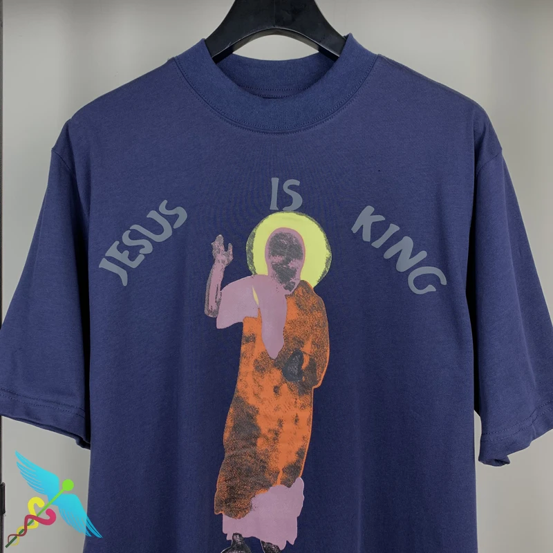 

Kanye West JESUS IS KING T-Shirt Men Women Hip Hop Oversized Letter Print Casual High Quality Cotton O-Neck Streetwear Tee Short
