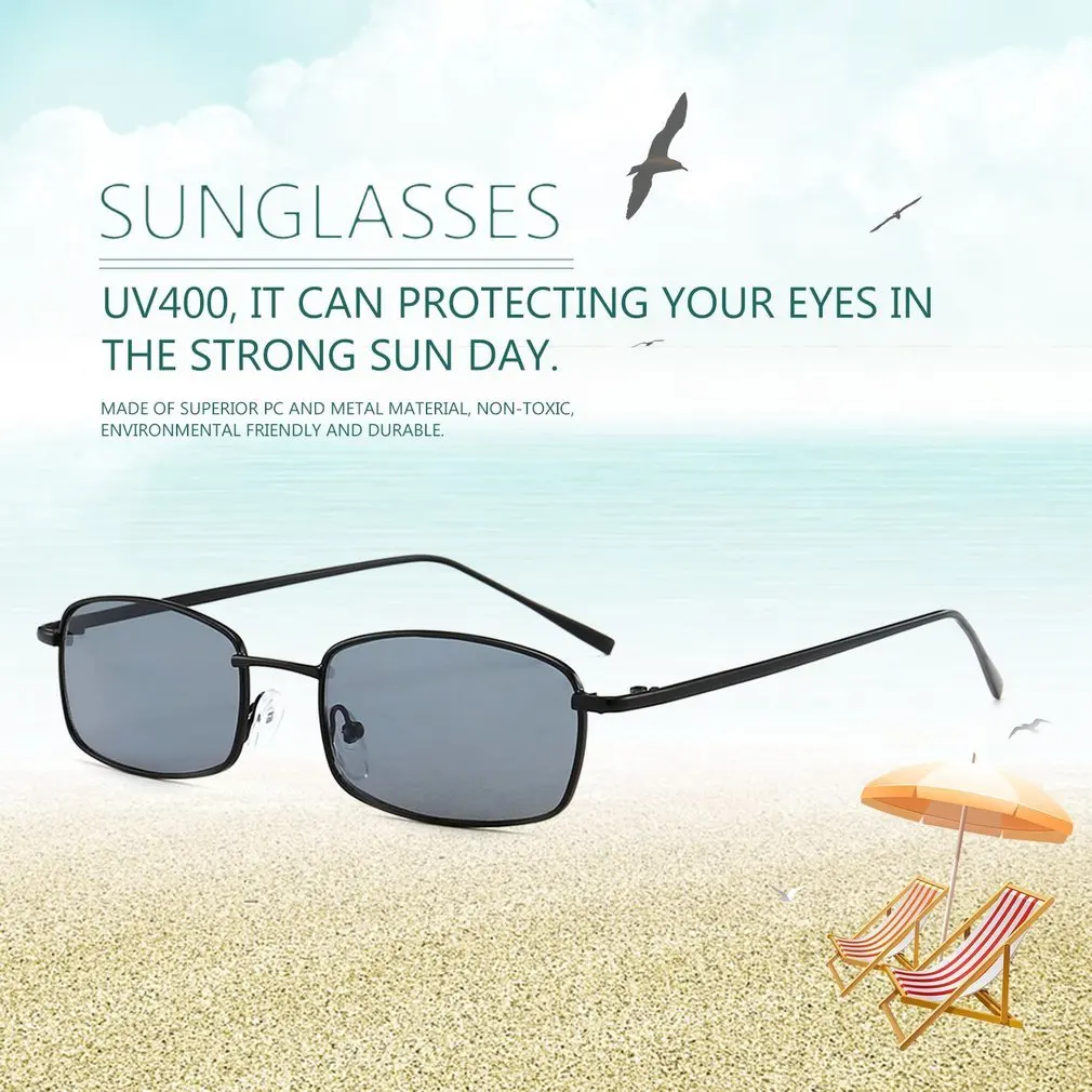 

Fashional Cat Eyes Sunglasses Rectangle Metal Frame Sunglasses Vintage Style Eyewear Clear PC Lens UV400 Glasses for Women