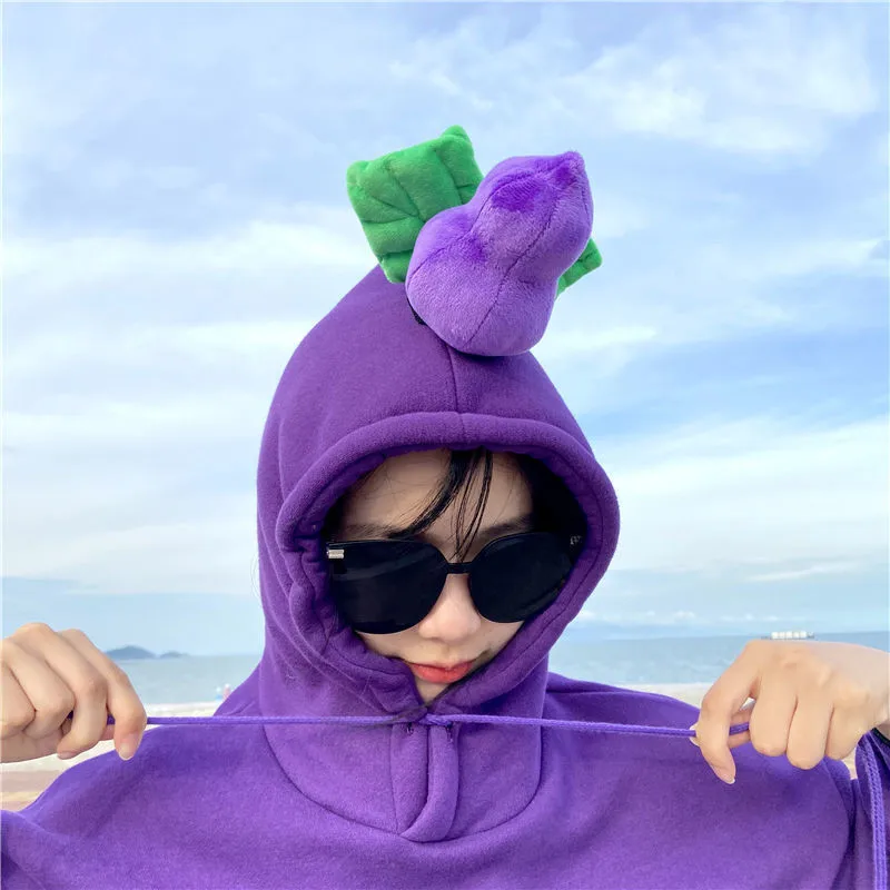 

Autunm Winter Women Hoodies High Quality Korean Style Warm Loose Streetwear Sweatshirts Cute Gourd Harajuku Women's Clothes Top