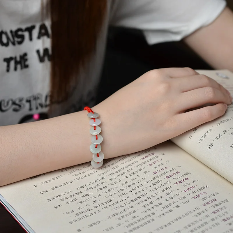 Природный Товары изумрудно Ping An пряжки браслет Аутентичные бирманский нефрита