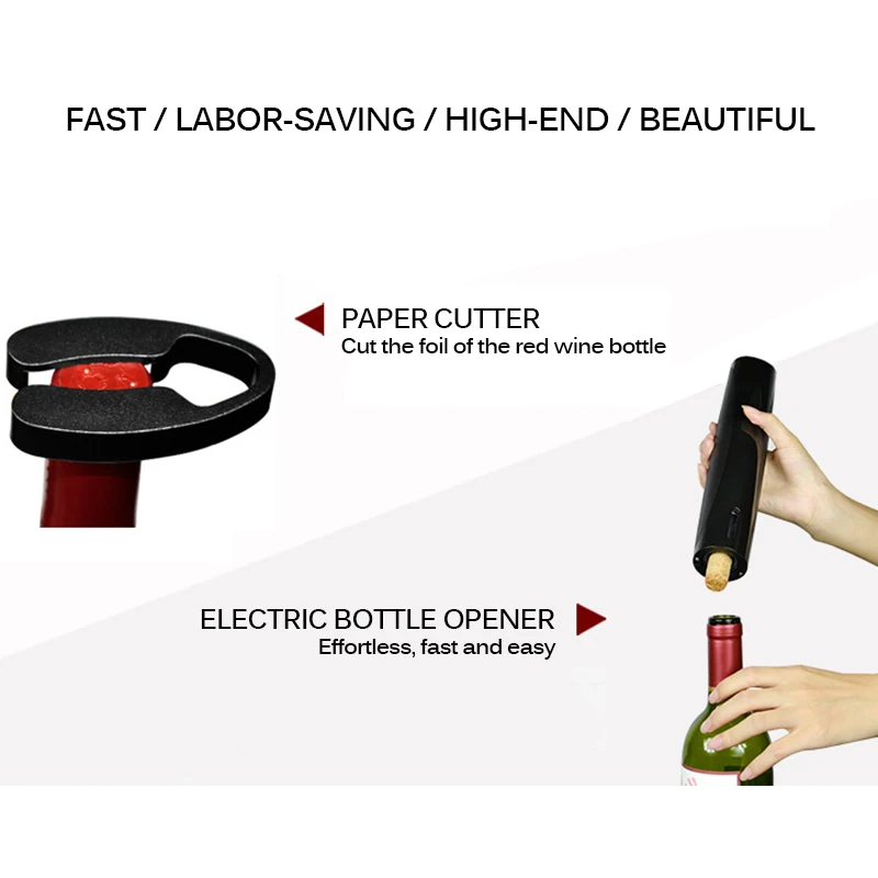 Электрический штопор Utomatic беспроводной с ножом для винных бутылок портативные