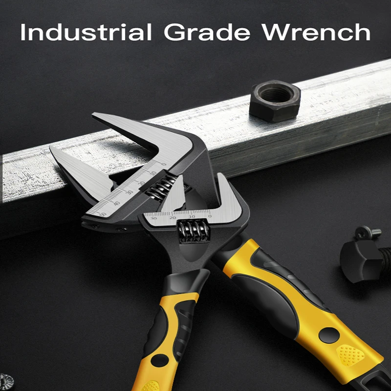 

AIRAJ Adjustable Wrench Universal Spanner Key Nut Wrench 6/8/10/12 inch Large Opening Adjustable Spanner Repair Hand Tools