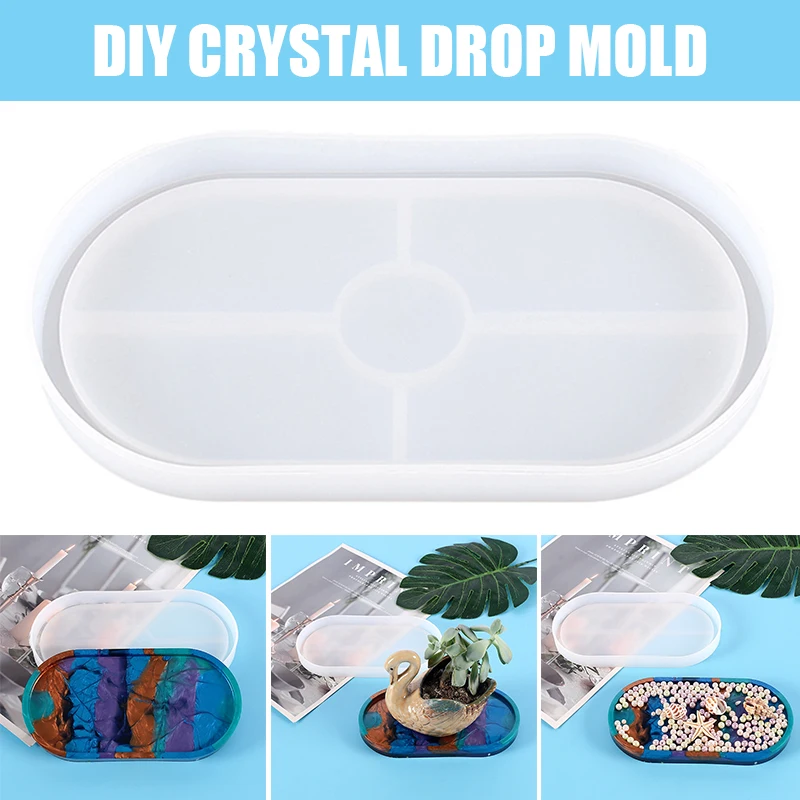 

DIY Oval Silicone Coaster Mold Soft Flexible Oval Moulds for Cup Mat Home Decoration PR Sale