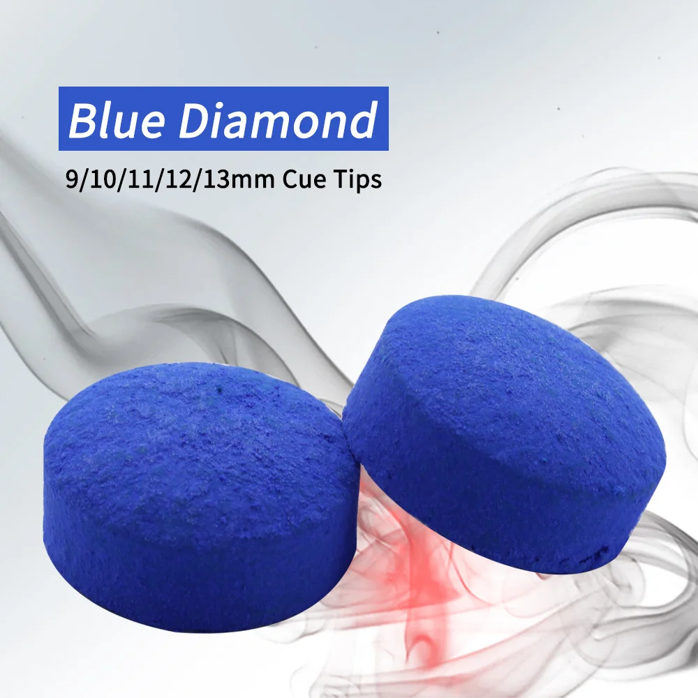 Puntas de diamante azul para Taco de billar, 50 piezas, punta de cuero para taco de billar, 9mm, 10mm, 11mm, 12mm, 13mm, accesorios de billar baratos