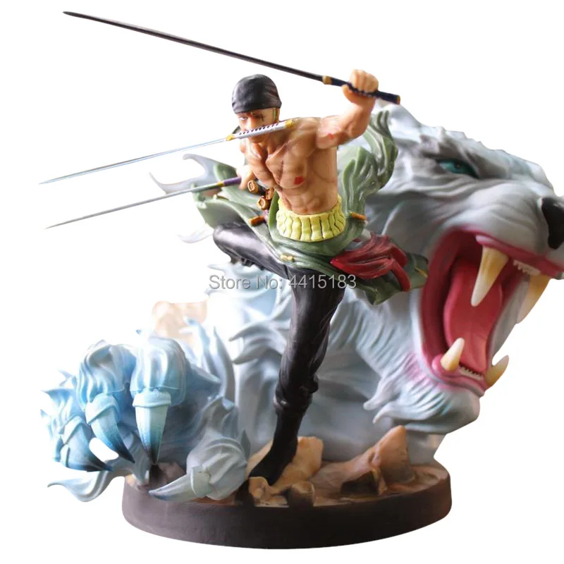 23 см аниме одна деталь фигурка поп DX Roronoa Zoro борьба с тигром вер. ПВХ мультяшная фигурка игрушки Коллекционная модель подарок для мальчика