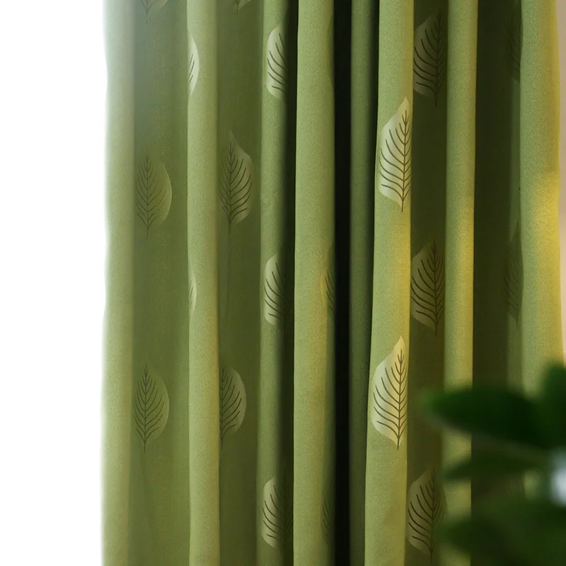 Современный хаки жаккард с рисунком в виде листьев затемненные занавески для