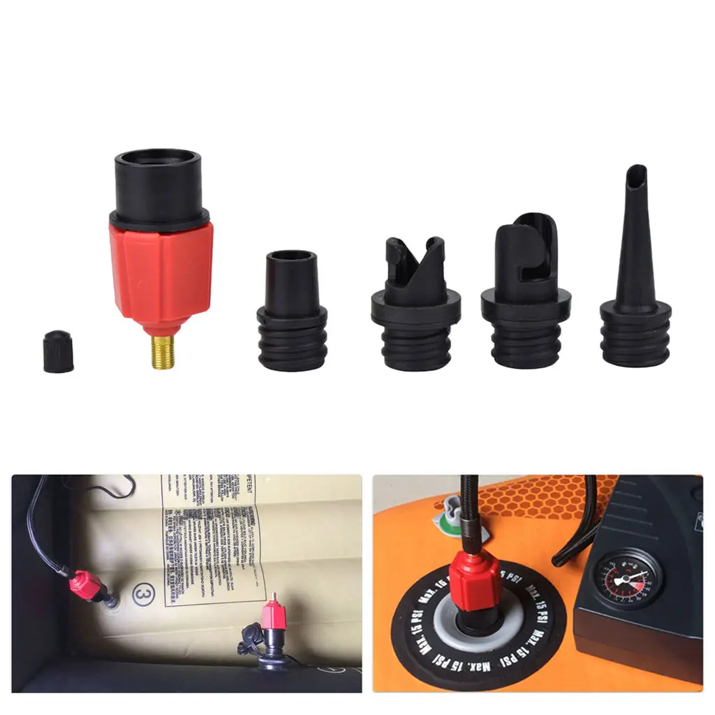 

Multifunctional 4-Nozzle Pump Adapter Inflatable Boat Kayak Air Valve Adaptor Hose Connector