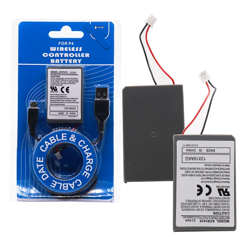 2pcs2.0AH 2PK аккумулятор и кабель для Sony Playstation PS4 Pro Dual shock 4 контроллер второго